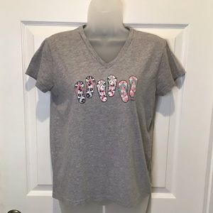 🎉Sale 🎉 Reebok Gray Flip Flop Short Sleeve T-Shirt Top Vacation Travel Sz Small